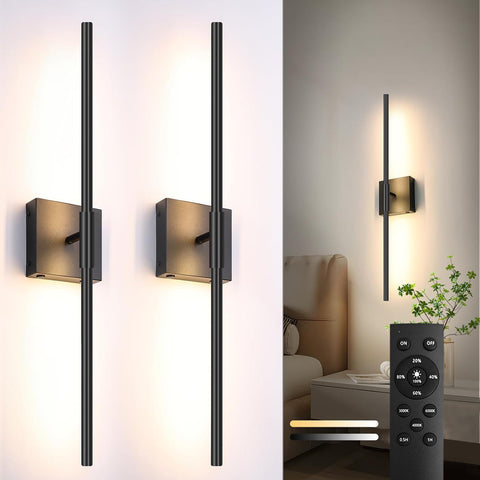 Aufladbare Wandlampe mit Touch-Taste Magnetische Wand leuchte mit Fernbedienung drehbares Licht 3 Farbe Farbtemperaturen dimmbar 72CM