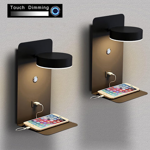 USB aufladbare Wand Lampe mit Touch Schalter LED Nacht Lese Leuchte