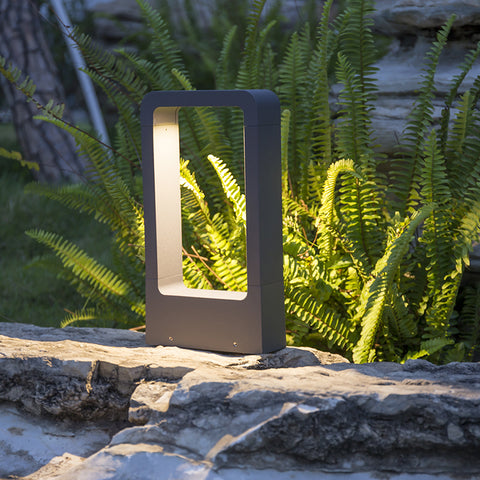 Topmo-plus außen Gartenlampen / 7W LED bridgelux COB Wegeleuchte Aluminium LED Gartenstrahler Standlampe IP65 Wasserdicht Terasse/Garten/Korridor/Flurbeleuchtung 770LM 30CM Grau