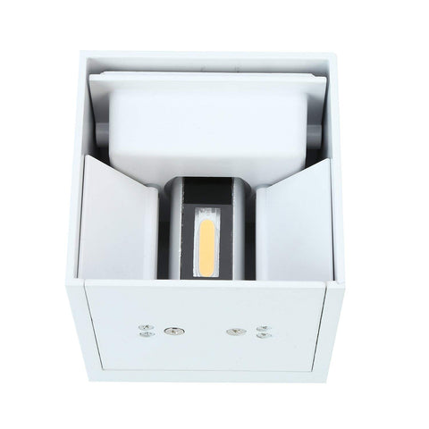 Topmo-plus 6W LED Wandlampe / 2 OSRAM COB LED Leuchtmittel Aluminium IP65 Wasserdichte 660LM Quadrat Wandbeleuchtung Up & Down Innen/Außenwandleuchten grau/weiß