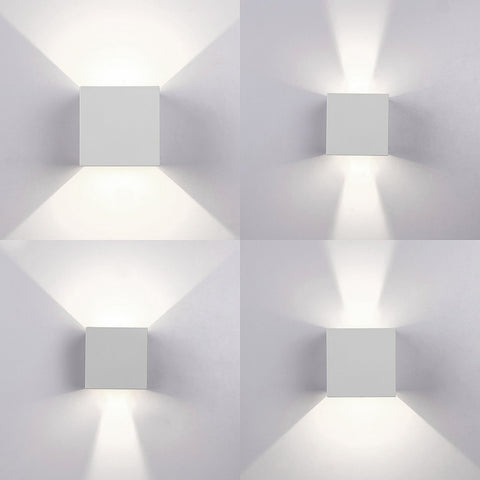 Topmo-plus wandlampe Gang LED Wandleuchte Balkon Aluminium Wandspot einstellbar Abstrahlwinkel Wandbeleuchtung / 12W LED bridgelux COB/Innen/Außenwandleuchten 3,94 inch Quadrat
