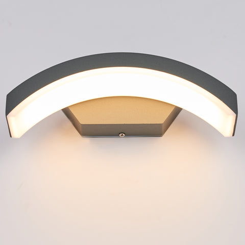 Topmo-plus Wandspot Balkon wandleuchte grau aussenleuchte wasserdichte wandbeleuchtung Aluminium/PC IP65 / 24W OSRAM LED SMD/Terasse/Garden/Korridor/Flurbeleuchtung 27CM grau