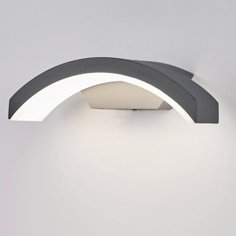 Topmo-plus Wandspot Balkon wandleuchte grau aussenleuchte wasserdichte wandbeleuchtung Aluminium/PC IP65 / 24W OSRAM LED SMD/Terasse/Garden/Korridor/Flurbeleuchtung 27CM grau