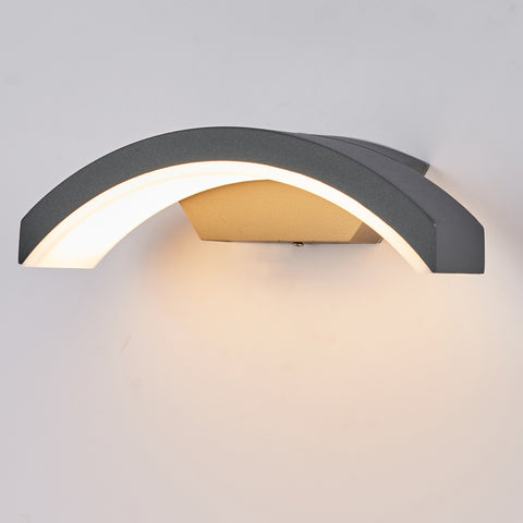 Topmo-plus Wandspot Balkon wandleuchte grau aussenleuchte wasserdichte wandbeleuchtung Aluminium/PC IP65 / 24W OSRAM LED SMD/Terasse/Garden/Korridor/Flurbeleuchtung 27CM grau
