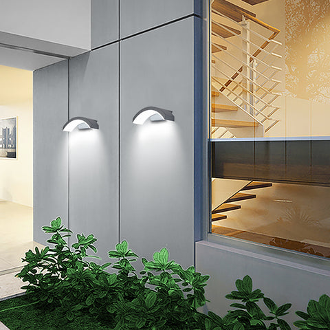 Topmo-plus Wandspot Balkon wandleuchte grau aussenleuchte wasserdichte wandbeleuchtung Aluminium/PC IP65 / 24W OSRAM LED SMD/Terasse/Garden/Korridor/Flurbeleuchtung 27CM grau